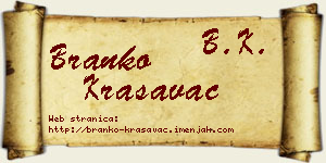 Branko Krasavac vizit kartica